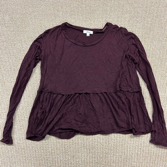 Aritzia Wilfred cropped burgundy top - Picture 1 of 2